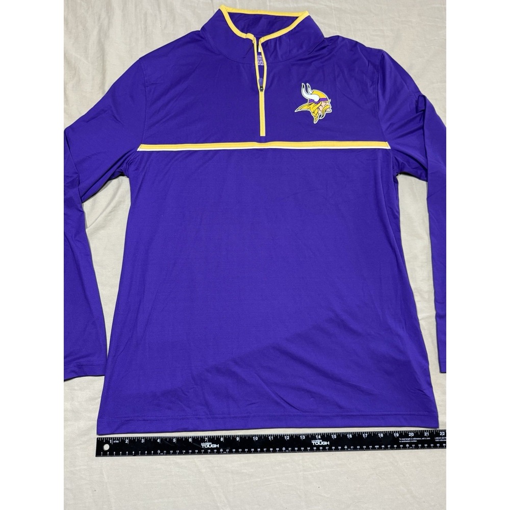 Team Apparel NFL Minnesota Viking Sweatshirt Mens L Purple Mock Neck Quarter Zip